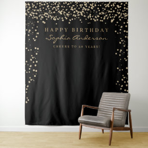 Glam Gold Confetti Geburtstag Hintergrund jedes Al Wandteppich