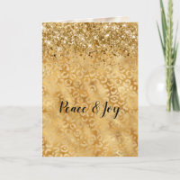 Glam Gold Confetti Glitzer Leopard Print
