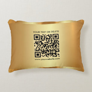 Glam Gold Elegante Vorlage benutzerdefinierten QR- Dekokissen