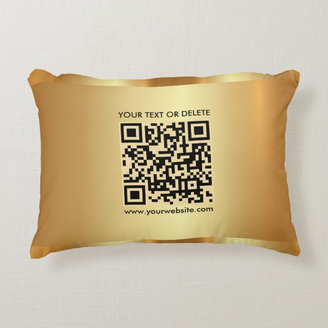 Glam Gold Elegante Vorlage benutzerdefinierten QR- Dekokissen (Vorderseite)