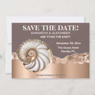 Glam Gold elfenbeinfarbene Tritonschnecke Strand S Einladung