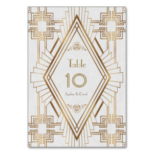 Glam Gold et White Great Gatsby Numéro de table