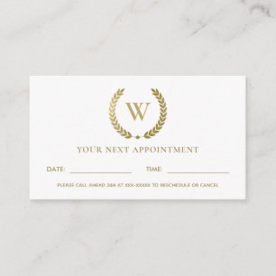 GLAM GOLD FLORAL LAUREL WREATH ERNENNUNG VISITENKARTE