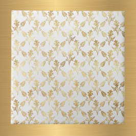 Glam Gold Floral White Fliese