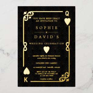Glam GOLD FOIL Casino Las Vegas Poker Hochzeit Folieneinladung