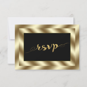 Glam Gold Foil et Black Wedding RSVP