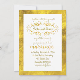 Glam Gold Foil und White Wedding Einladung