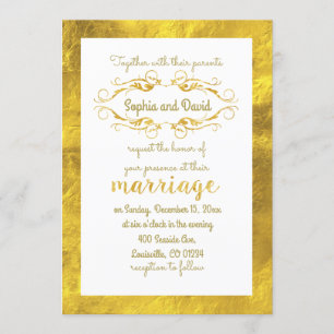 Glam Gold Foil und White Wedding Einladung