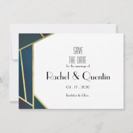 Glam Gold Geometric Art Deco Hochzeit speichern Da Save The Date