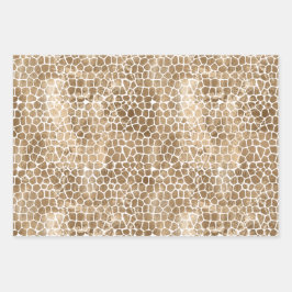 Glam Gold Giraffe Print Geschenkpapier Set