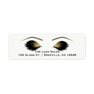 Glam Gold Glitter Make-up Wimpern Schönheitssalon