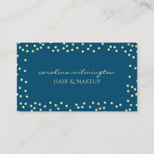 Glam Gold Glitter-Punkte Dunkelblaue Visitenkarte Begleitkarte