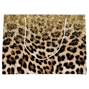 Glam Gold Glitzer Cream Leopard Glitzer Große Geschenktüte