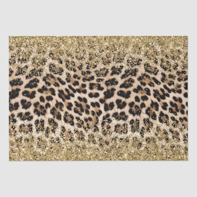 Glam Gold Glitzer Cream Leopard Glitzer Seidenpapier (Vorderseite)