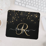 Glam Gold Glitzer Diamond Sparkle Elegantes Monogr Mousepad<br><div class="desc">Erstellen Sie Ihre eigene personalisierte,  schwarz-goldene,  glänzende Maus mit Ihrem eigenen Monogramm und Namen.</div>