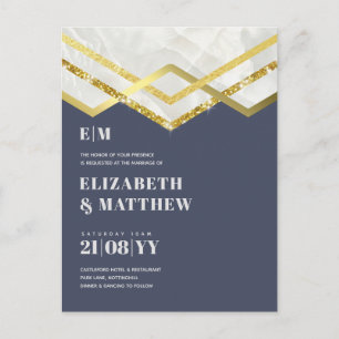 Glam Gold Glitzer Girly Wedding Einladung Deko Des Postkarte