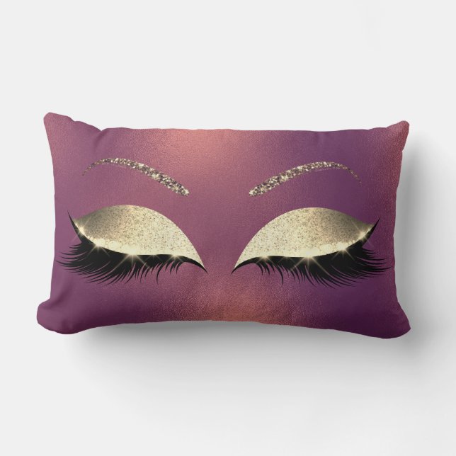 Glam Gold Glitzer Glam Makeup Lashes Kupfer Lendenkissen (Vorderseite)