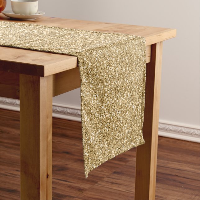 Glam Gold Glitzer Glitz   Mittelgroßer Tischläufer (Beispiel)