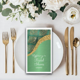 Glam Gold Glitzer Green Metallic Bridal Serviette