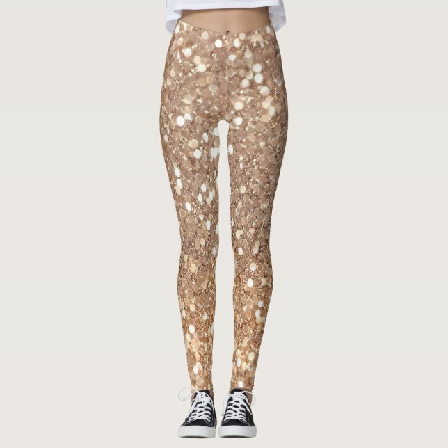 Glam Gold Glitzer Leggings (Vorderseite)