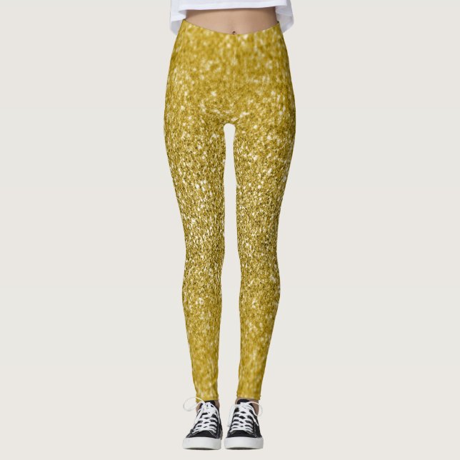 Glam Gold Glitzer Leggings (Vorderseite)