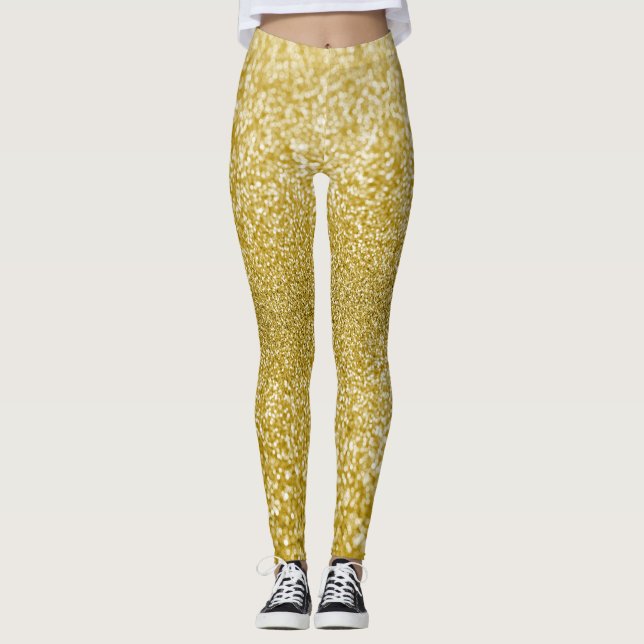 Glam Gold Glitzer Leggings (Vorderseite)