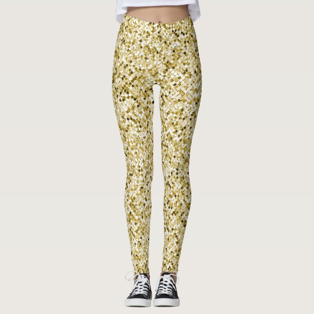 Glam Gold Glitzer Leggings (Vorderseite)