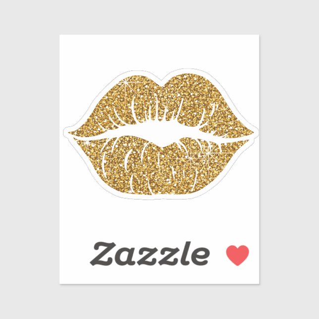 Glam Gold Glitzer Lipno Lila Aufkleber (Blatt)