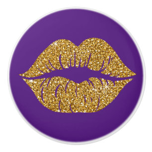 Glam Gold Glitzer Lipno Lila Keramikknauf