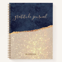 Glam Gold Glitzer Navy Blue Dankesblatt