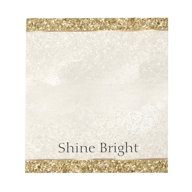 Glam Gold Glitzer Notizblock (Vorderseite)