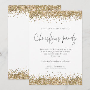 Glam Gold Glitzer Script Party Einladung