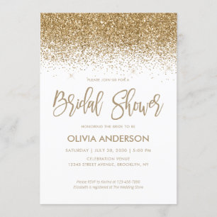 Glam Gold Glitzer Sparkle Confetti Brautparty Einladung