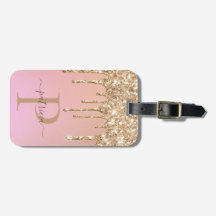 Glam Gold Glitzer Tropfen Elegantes Monogramm Gepä