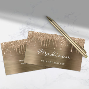 Glam Gold Glitzer Tropfen Stylist Visitenkarte