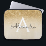 Glam Gold Glitzer und Sparkle Chic Mit Monogramm Laptopschutzhülle<br><div class="desc">Gold Ombre Imitats Glitzer und Sparkle Moderne und elegante Monogram Case. Dieser Fall kann so angepasst werden,  dass er Ihren Anfangs- und Vornamen enthält.</div>