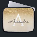 Glam Gold Glitzer und Sparkle Chic Mit Monogramm Laptopschutzhülle<br><div class="desc">Gold Ombre Imitats Glitzer und Sparkle Moderne und elegante Monogram Case. Dieser Fall kann so angepasst werden,  dass er Ihren Anfangs- und Vornamen enthält.</div>