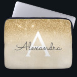Glam Gold Glitzer und Sparkle Chic Mit Monogramm Laptopschutzhülle<br><div class="desc">Gold Ombre Imitats Glitzer und Sparkle Moderne und elegante Monogram Case. Dieser Fall kann so angepasst werden,  dass er Ihren Anfangs- und Vornamen enthält.</div>