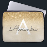 Glam Gold Glitzer und Sparkle Chic Mit Monogramm Laptopschutzhülle<br><div class="desc">Gold Ombre Imitats Glitzer und Sparkle Moderne und elegante Monogram Case. Dieser Fall kann so angepasst werden,  dass er Ihren Anfangs- und Vornamen enthält.</div>