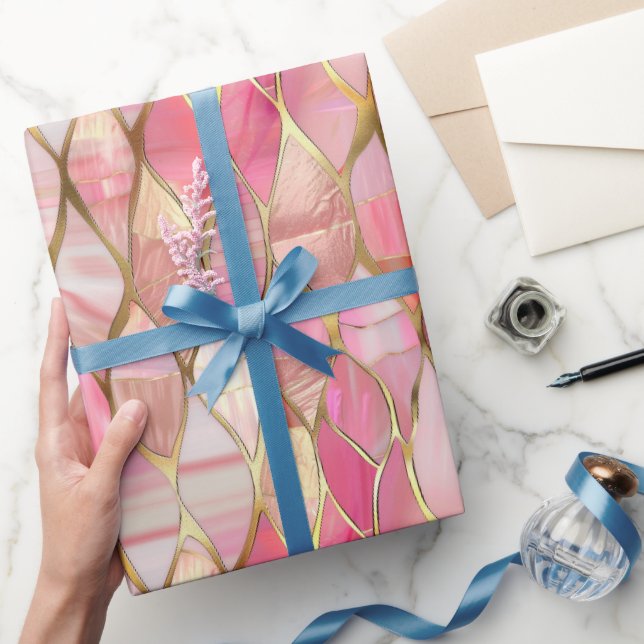 Glam Gold Glitzy Pink Geschenkpapier (Schenken)