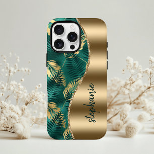 Glam Gold Green Tropical Foliage Case-Mate iPhone Hülle