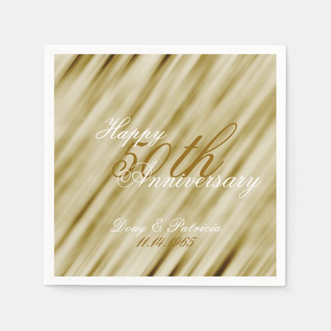 Glam Gold Jubiläum Serviette (Vorderseite)