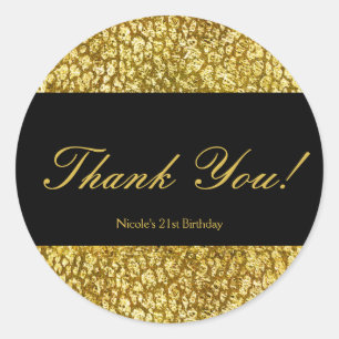 Glam Gold Leopard Print Chic Party Favor Aufkleber
