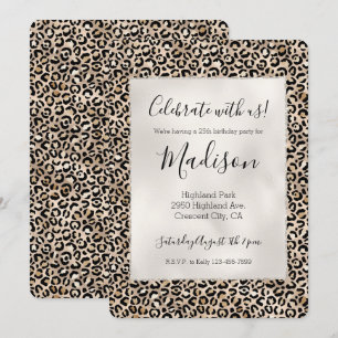 Glam Gold Leopard Print Einladung