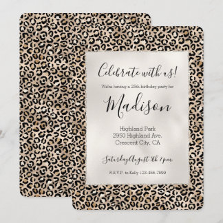 Glam Gold Leopard Print Einladung