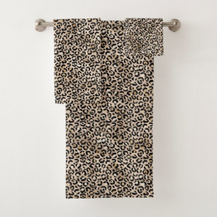 Glam Gold Leopard Print Ombre Badhandtuch Set