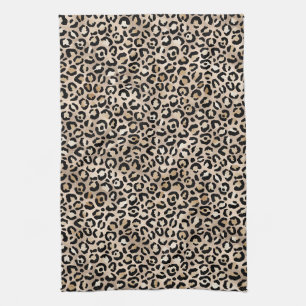 Glam Gold Leopard Print Ombre Geschirrtuch