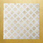 Glam Gold Lilie White Fliese<br><div class="desc">Weiße Fliese mit goldener Lilie.</div>