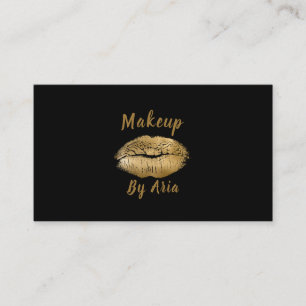 Glam Gold Lips Kiss Black Makeup Artist Visitenkarte