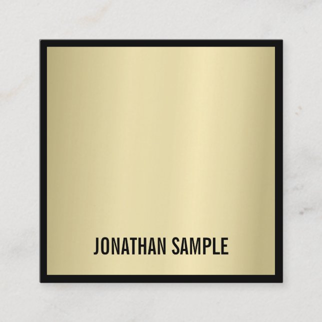 Glam Gold Look Moderne Kunst Minimalistisch Schlic Quadratische Visitenkarte (Vorderseite)